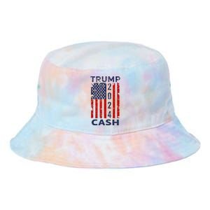 Trump Cash 2024 President Trump Supporter Reelection Tie Dye Newport Bucket Hat