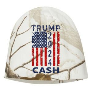 Trump Cash 2024 President Trump Supporter Reelection Kati - Camo Knit Beanie