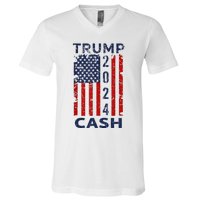 Trump Cash 2024 President Trump Supporter Reelection V-Neck T-Shirt