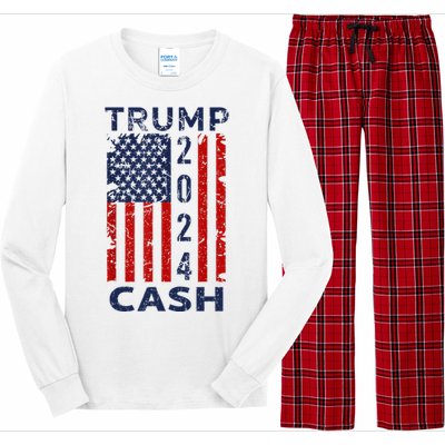 Trump Cash 2024 President Trump Supporter Reelection Long Sleeve Pajama Set