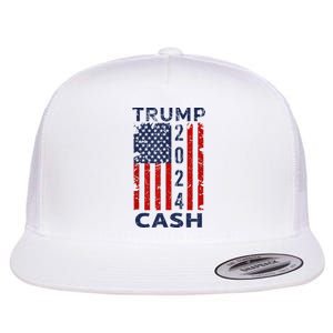 Trump Cash 2024 President Trump Supporter Reelection Flat Bill Trucker Hat