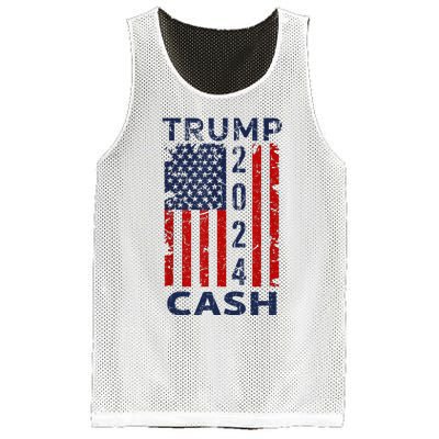 Trump Cash 2024 President Trump Supporter Reelection Mesh Reversible Basketball Jersey Tank