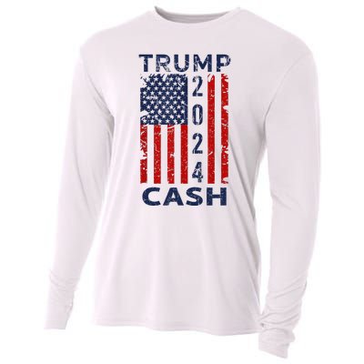 Trump Cash 2024 President Trump Supporter Reelection Cooling Performance Long Sleeve Crew