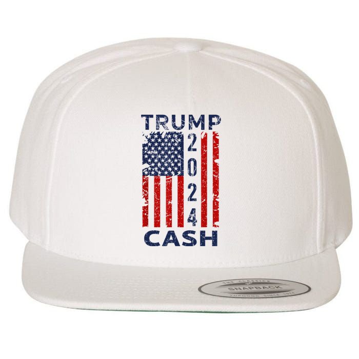 Trump Cash 2024 President Trump Supporter Reelection Wool Snapback Cap