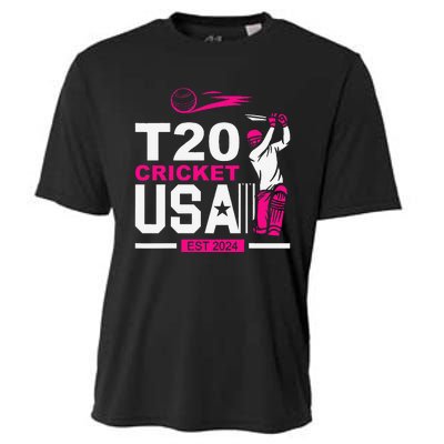 T20 Cricket 2024 Usa Cricket Fans Gift Cooling Performance Crew T-Shirt