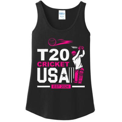 T20 Cricket 2024 Usa Cricket Fans Gift Ladies Essential Tank