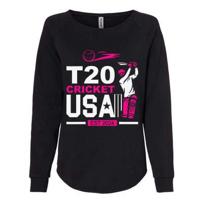 T20 Cricket 2024 Usa Cricket Fans Gift Womens California Wash Sweatshirt