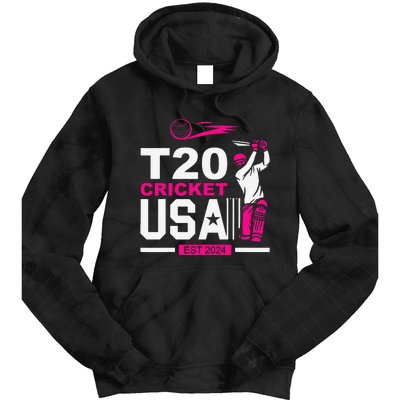 T20 Cricket 2024 Usa Cricket Fans Gift Tie Dye Hoodie