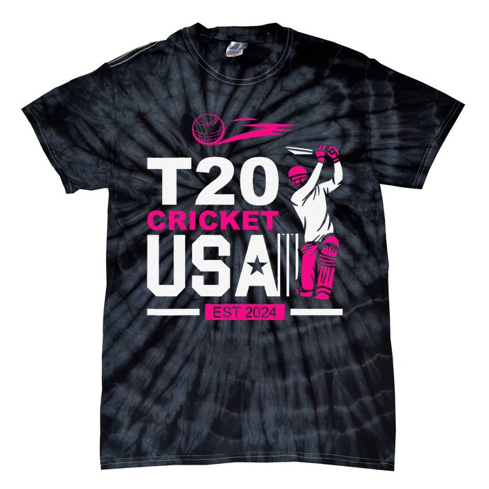 T20 Cricket 2024 Usa Cricket Fans Gift Tie-Dye T-Shirt