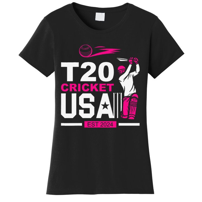 T20 Cricket 2024 Usa Cricket Fans Gift Women's T-Shirt