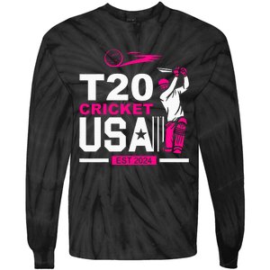 T20 Cricket 2024 Usa Cricket Fans Tie-Dye Long Sleeve Shirt