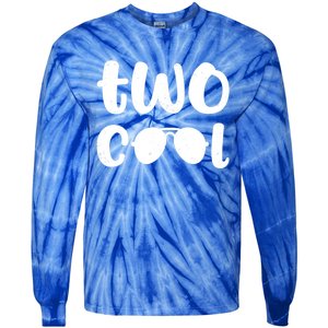 Two Cool 2nd Birthday Gift 2 Year Old Boy Second Bday Tie-Dye Long Sleeve Shirt