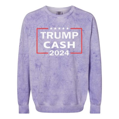 Trump Cash 2024 President Trump Supporter Re Election Colorblast Crewneck Sweatshirt