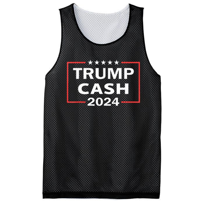 Trump Cash 2024 President Trump Supporter Re Election Mesh Reversible Basketball Jersey Tank