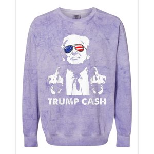 Trump Cash 2024 President Trump Supporter Re Election Colorblast Crewneck Sweatshirt