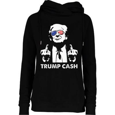 Trump Cash 2024 President Trump Supporter Reelection Womens Funnel Neck Pullover Hood