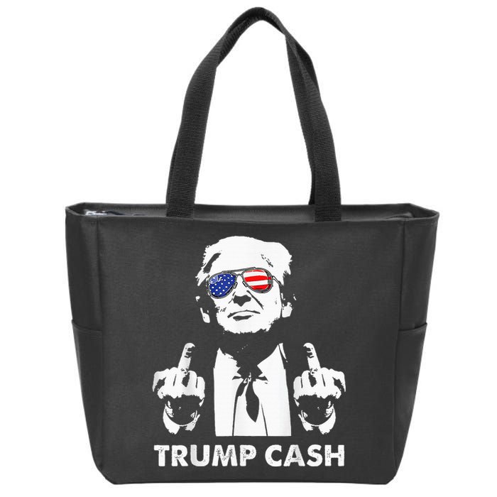 Trump Cash 2024 President Trump Supporter Reelection Zip Tote Bag