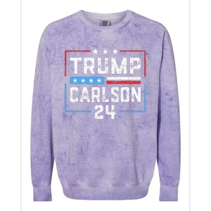 Trump Carlson 2024 President Election Pro America US Flag Colorblast Crewneck Sweatshirt