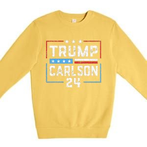 Trump Carlson 2024 President Election Pro America US Flag Premium Crewneck Sweatshirt