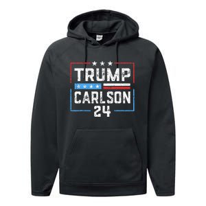 Trump Carlson 2024 President Election Pro America US Flag Performance Fleece Hoodie