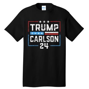 Trump Carlson 2024 President Election Pro America US Flag Tall T-Shirt