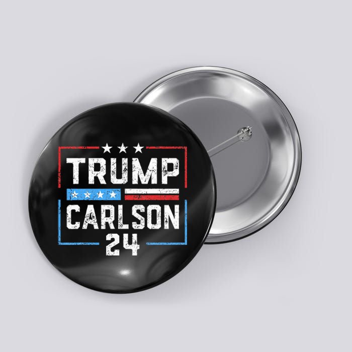 Trump Carlson 2024 President Election Pro America US Flag Button