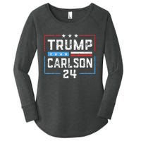 Trump Carlson 2024 President Election Pro America US Flag Women's Perfect Tri Tunic Long Sleeve Shirt