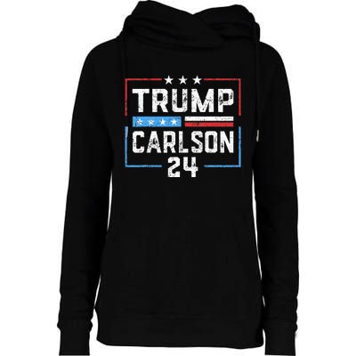 Trump Carlson 2024 President Election Pro America US Flag Womens Funnel Neck Pullover Hood