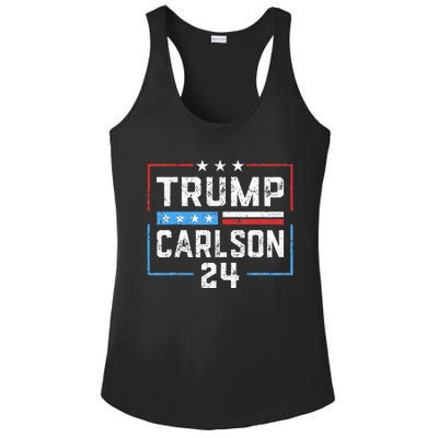 Trump Carlson 2024 President Election Pro America US Flag Ladies PosiCharge Competitor Racerback Tank