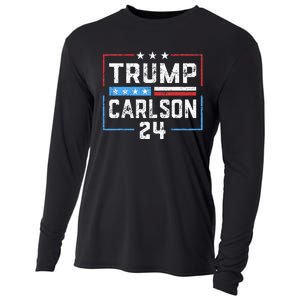 Trump Carlson 2024 President Election Pro America US Flag Cooling Performance Long Sleeve Crew