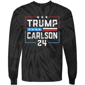 Trump Carlson 2024 President Election Pro America US Flag Tie-Dye Long Sleeve Shirt