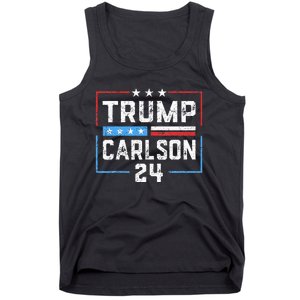 Trump Carlson 2024 President Election Pro America US Flag Tank Top