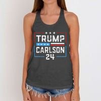 Trump Carlson 2024 President Election Pro America US Flag Women's Knotted Racerback Tank