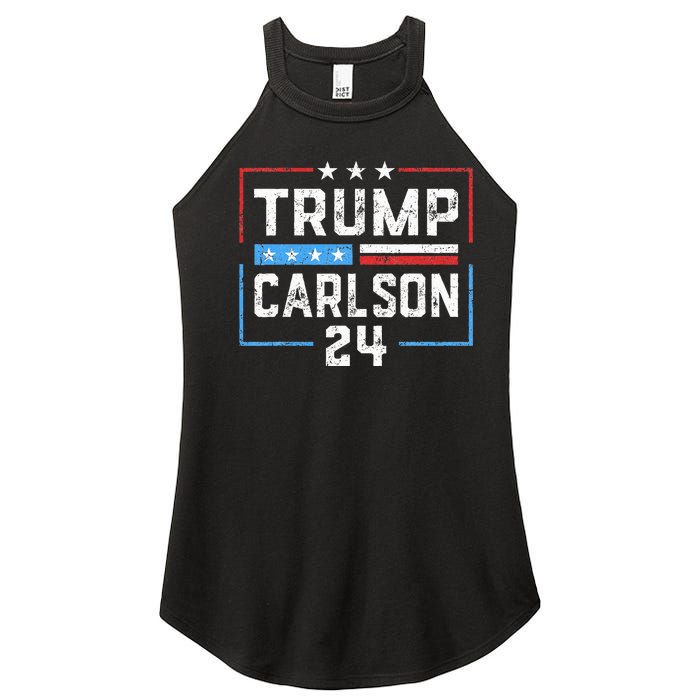 Trump Carlson 2024 President Election Pro America US Flag Women's Perfect Tri Rocker Tank