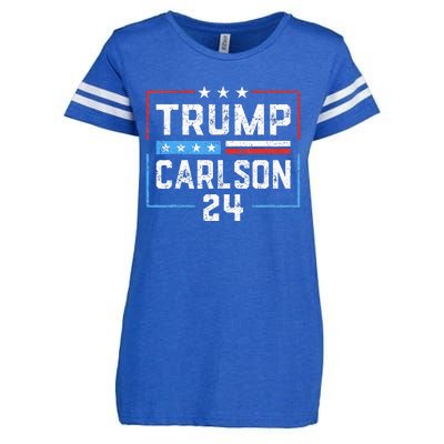 Trump Carlson 2024 President Election Pro America US Flag Enza Ladies Jersey Football T-Shirt