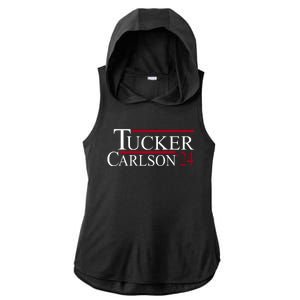 Tucker Carlson 2024 President Elections Political Ladies PosiCharge Tri-Blend Wicking Draft Hoodie Tank