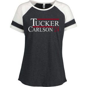 Tucker Carlson 2024 President Elections Political Enza Ladies Jersey Colorblock Tee