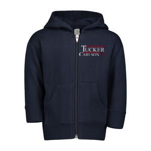 Tucker Carlson 2024 President Elections Political Toddler Zip Fleece Hoodie