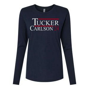 Tucker Carlson 2024 President Elections Political Womens Cotton Relaxed Long Sleeve T-Shirt