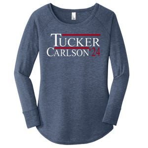 Tucker Carlson 2024 President Elections Political Women's Perfect Tri Tunic Long Sleeve Shirt