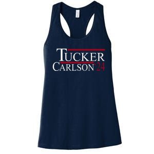 Tucker Carlson 2024 President Elections Political Women's Racerback Tank