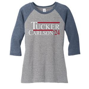 Tucker Carlson 2024 President Elections Political Women's Tri-Blend 3/4-Sleeve Raglan Shirt