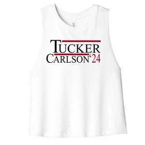 Tucker Carlson 2024 President Elections Political Women's Racerback Cropped Tank