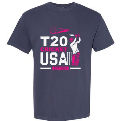 T20 Cricket 2024 Usa Cricket Fans Garment-Dyed Heavyweight T-Shirt