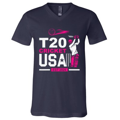 T20 Cricket 2024 Usa Cricket Fans V-Neck T-Shirt