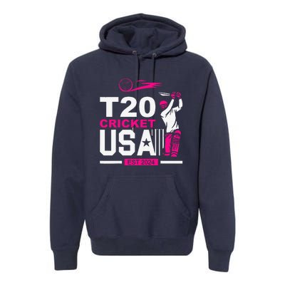 T20 Cricket 2024 Usa Cricket Fans Premium Hoodie