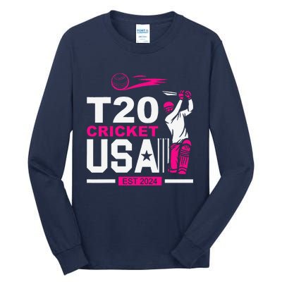 T20 Cricket 2024 Usa Cricket Fans Tall Long Sleeve T-Shirt