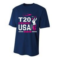 T20 Cricket 2024 Usa Cricket Fans Performance Sprint T-Shirt