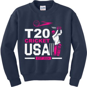 T20 Cricket 2024 Usa Cricket Fans Kids Sweatshirt