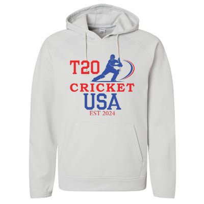 T20 Cricket 2024 Usa Performance Fleece Hoodie